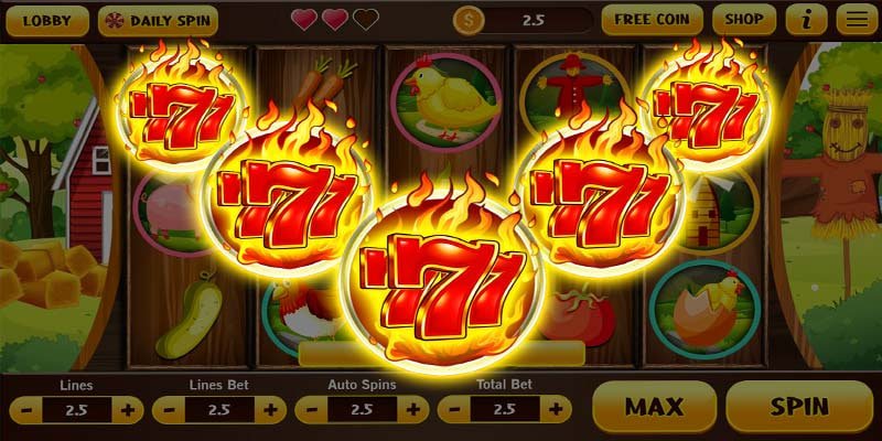 Close-up of spinning slot reels with symbols on a mobile screen